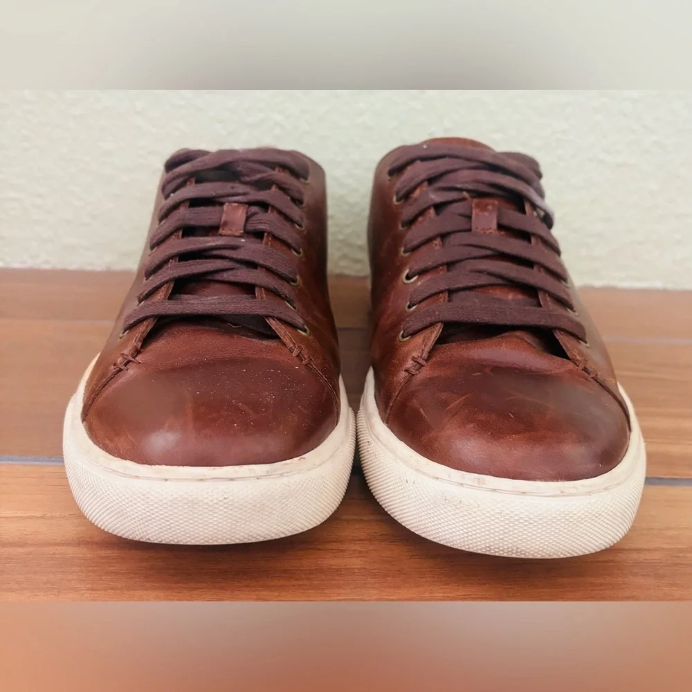 Polo Ralph Lauren Saddle Tan Brown Jermain Leather Trainer Sneaker Shoe Size 12